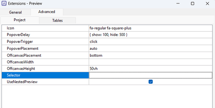detail preview settings